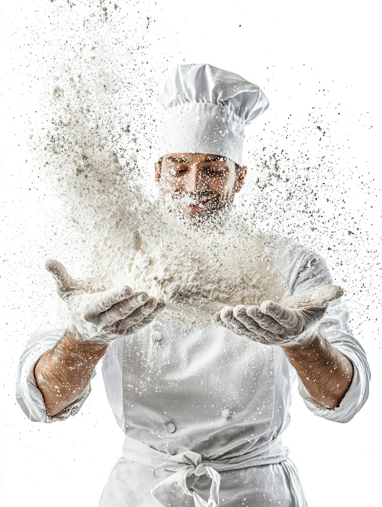 Chef mostra tecnica di impasto